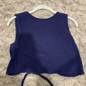 Navy Blue Crop Top